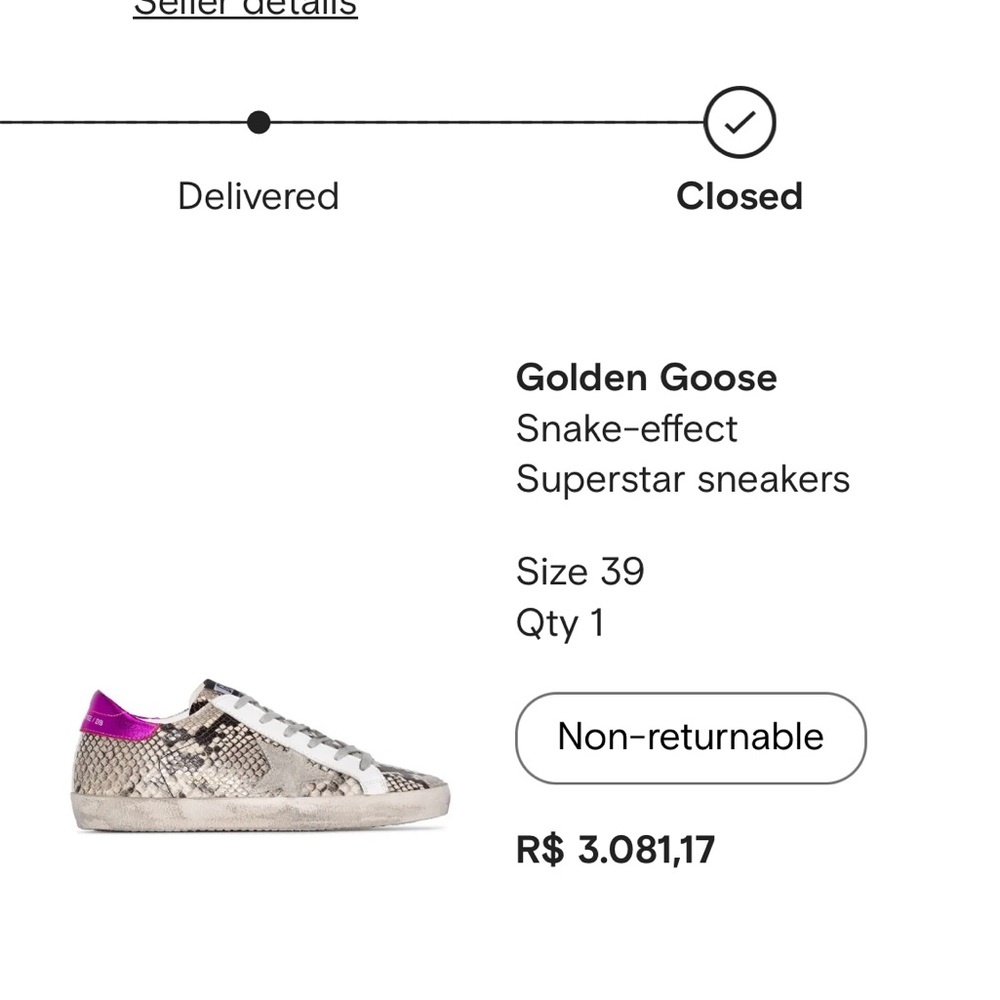 Golden Goose Unique Stylish Women's Snake Print Sneakers. Worn once. Size 9. - Picture 10 of 13